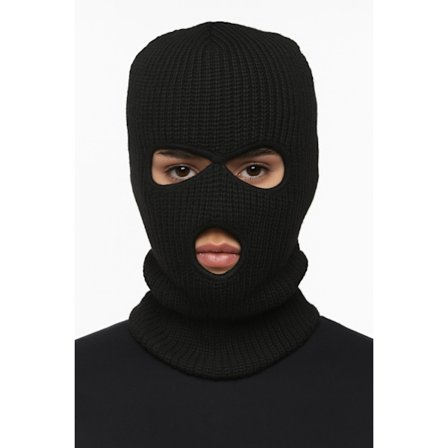 Svart røverlue – Strikket balaklava med holdning