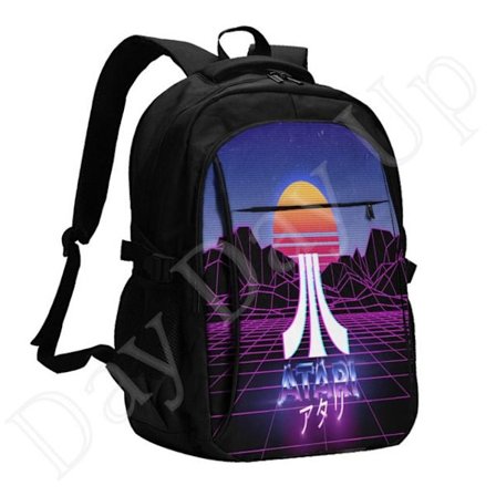 Spel ATARI Logotyp Mode utskrift Ryggsäck Pojkar Cartoon Ryggsäck style1