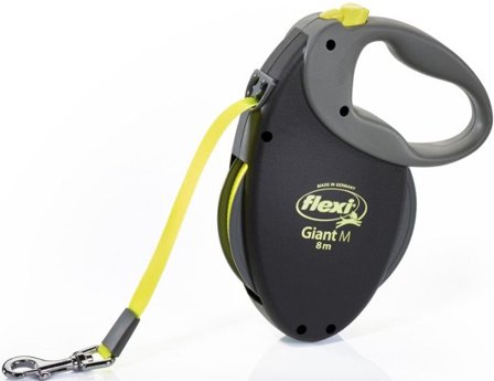 Flexi Neon Giant M, musta/neon, 8 m