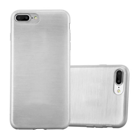Skydd för Apple iPhone 7 PLUS / 7S PLUS / 8 PLUS Fodral i SILVER Etui Case Cover Skydd Silikon TPU flexibelt borstat