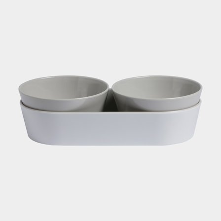 Bols à snacks en mélamine avec plateau Marine Business Bone, beige, 3 pièces