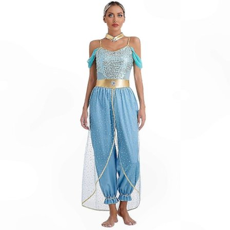 Arabisk Prinsesse Kostume til Kvinder Bollywood Inspireret Ædelstens Jumpsuit Mavedanser Outfit_Billiga Gåvor