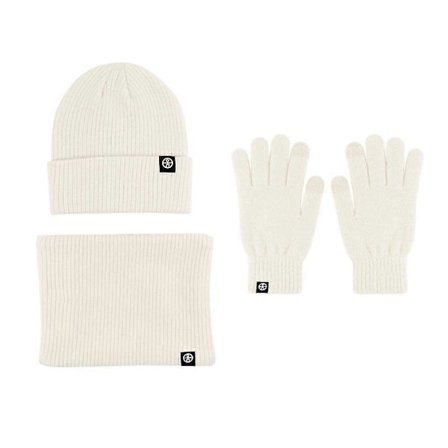 Vinterhue, halstørklæde og touchscreen-handskesæt til mænd og kvinder, hue og handsker