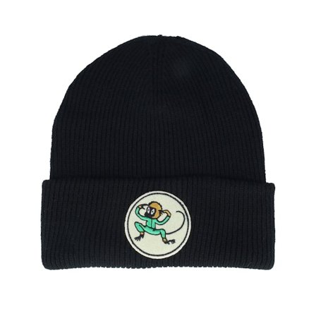 Pippi Långstrump - Svart cuff Beanie - Herr Nilsson Patch Black Soft Cuff @ Hatstore
