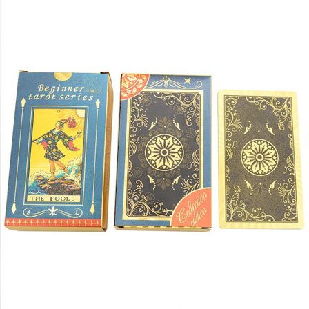 UUSI Laadukas ja Hintansa Arvoinen Ylellinen Kultafolio Tarot -pakkaus Hienolla Muovipakkauksella, Oraakkelikorttipeli Aloittelijoille