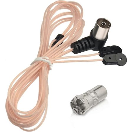 FM Antenn Hane till F Hane Adapter med 2m Förlängningskabel och TV Hane Adapter till F Hane Kontakt