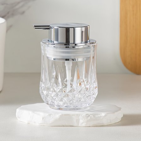 Sæbedispenser sæt i glas – Halvflaske badeværelses håndsæbe