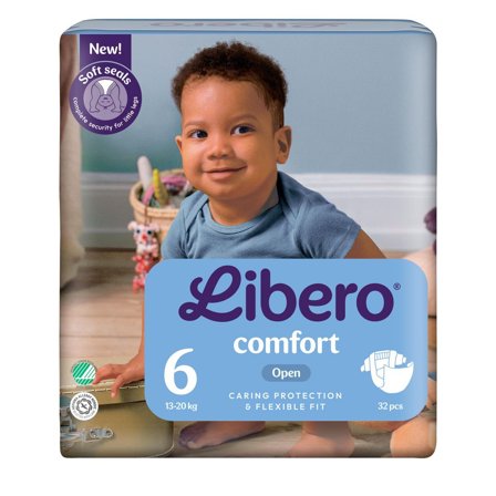 LIBERO Blöja Comfort 6 13-20kg 32/fp - Lyreco - Sjukvård och omsorg - Hygien - Barnblöjor
