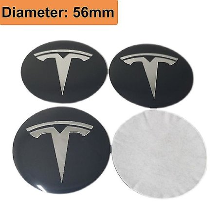 4 st 56mm Bilhjul Navkapsel Emblem Dekal Styling för Tesla Model 3 Model S Roadster Cybertruck Model X Biltillbehör Llwl