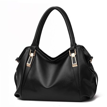 Damer Käsilaukku Messenger Bag, Naisten Suuri Tilavuus Pehmeä Keinonahka Yläkahva Olkalaukku Cross-body Laukut - Xin Black