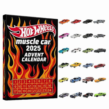Hot Wheels Muskelbiler 2025 Adventskalender 24 Dager med Lekebiler