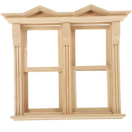 Dukkehus Vindue Prop Diy Mini Hus Dekoration Mini træ Blank Window Dukkehus tilbehør As Shown 16.40X14.50X3.30CM