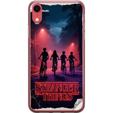 Kompatibel Mobilcover til Apple Apple iPhone XR Stranger Things mørk fantasyillustration med børn og ur dramatisk rød skræmmende design inspireret