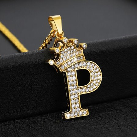 Lyxiga kristaller initialer Halsband Smycken Big