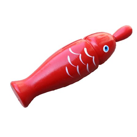 Kala-muotoinen Guiro-instrumentti Puinen Sammakko Raastin Musiikillinen Lyömäsoittimet Leikki Kindergarten Koti Punainen