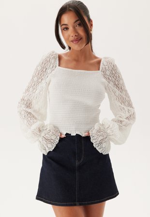 BUBBLEROOM Square Neck Smock Top Klær