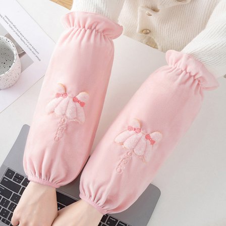 Höst och Vinter Vuxen Söt Fleece Lång Ärmskydd mot Fläckar för Studenter, Hushåll och Arbete, Ärmskydd mot Smuts för Kvinnor