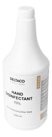 Deltaco Hand disinfectant with Aloe Vera, 70%, 1000 ml, white