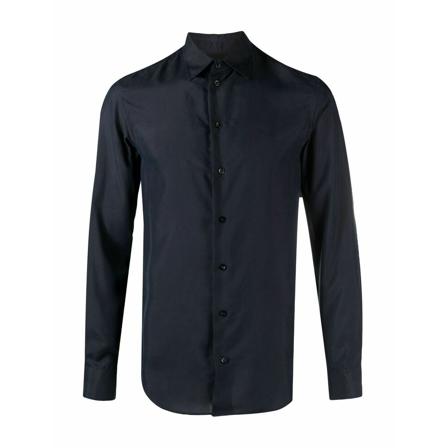 Emporio Armani, Casual Shirts Blauw, Heren, Maat:XL
