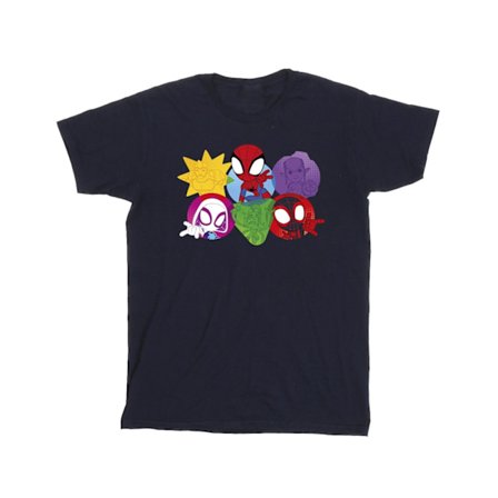 Marvel Boys Spidey And His Amazing Friends Faces T-Shirt 7-8 år