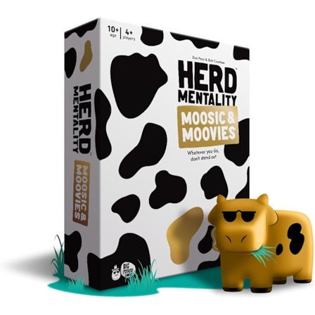 Herd Mentality: Moosic & Moovies – Morsomt selskapsspill for familier og venner, 10+ år, 4+ spillere | Perfekt julespill gull