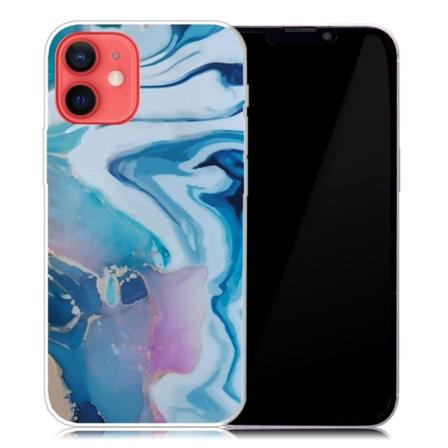 Marmormotiv iPhone 13 skal - Blått Stänk Blå