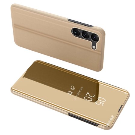 SKALO Samsung S24+ Clear View Flip Cover - Guld