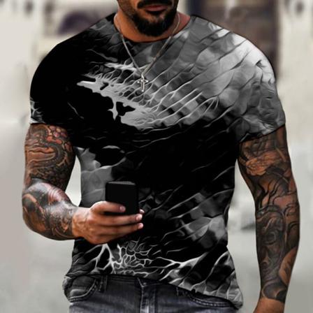 Män Abstrakt Print Toppar Kortärmad T-shirt