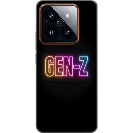 Kompatibelt Mobilskal till Xiaomi Xiaomi 14 Pro Neontext Gen Z i färgstarkt ljus mot mörk bakgrund i modern digital stil