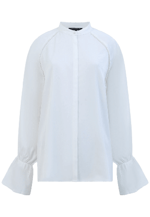 French Connection Candice Satin Pearl Trim Shirt Överdelar Dam Vit XL
