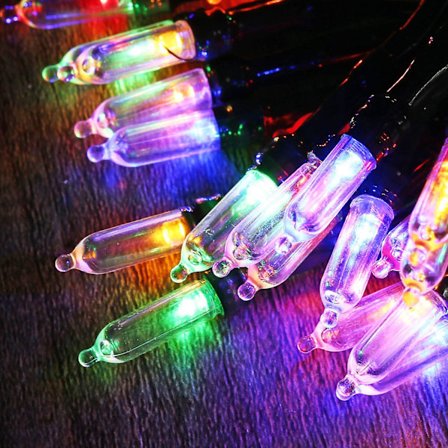 Julelys Multicolor, 17,94' 50 Led Julelyskæde, Batteridrevet Julelys