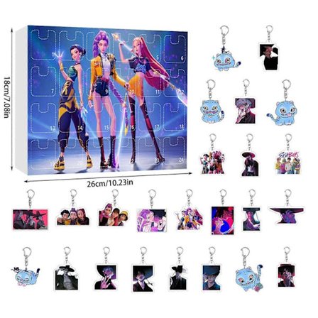 K-pop "Devil Hunter" Akryl Julekalender Sett - 24 Dager med Overraskelsesgaveeske, Passer for Fans og Barn-Perfekt