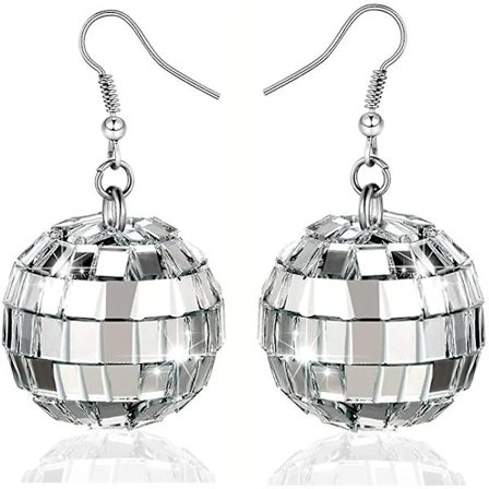 Discokugle Øreringe 24mm 70'er Disco Punk Øreringe Til Kvinder Piger Smykker