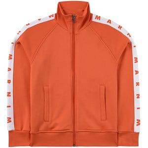 Kids - Marni Nectarine Branded Zip-up Sweatshirt - Jumpers and knitwear - 8 years - Orange