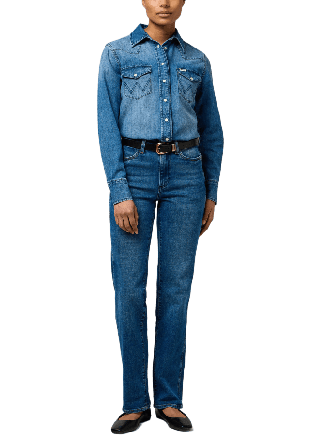 Wrangler Straight Jeans Dam Blå W26/L32