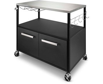 Austin and Barbeque-AABQ - Trolley Table Open With Doors-Sidebord til utekjøkkenet med rikelig oppbevaringsplass-Barbecue-Utekjøkken og grillbord