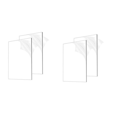 4 stk. 1/8 tommer tykke (3 mm) akrylplater, klar støpt plexiglass 8x12 tommer for skilt DIY-displayprosjekter