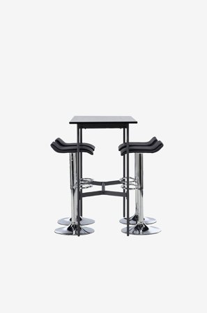 Venture Home - Matgrupp Rax med 4st stolar Jonna - Svart - Matgrupp 4 personer - Från Homeroom