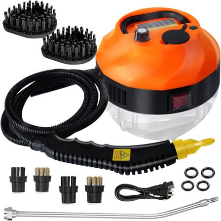 Damprenser 2500W Høytrykksdamprenser for rengjøring, håndholdt damprenser, 1000 ml bærbar damprens for hjemmebruk, flerbruksdamprens for K