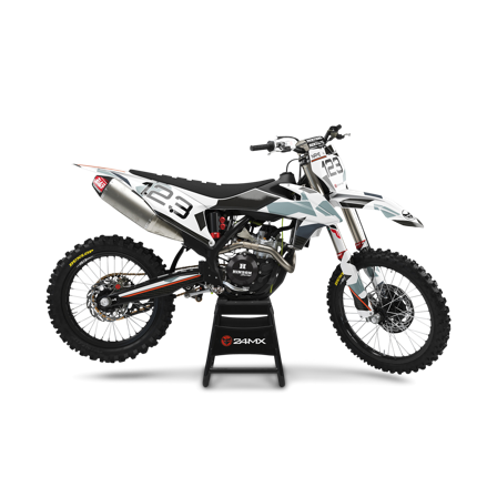 Complete Stickerset Snow Camo en Nummerplaatstickers - Suzuki RM 80 1978-2001