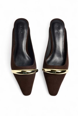 Michaela Delér x NA-KD Gold Detail Pumps - Nytårssko - Brun - EU 38