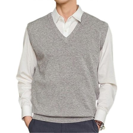 Ermeløs Løs Varm Genser Vest Herre V-hals Pullover Vest