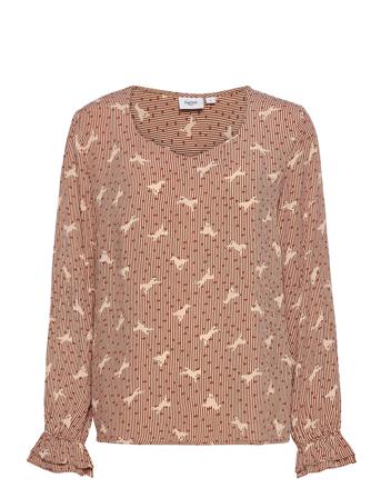 U1075, Woven Shirt L/S Brown Saint Tropez