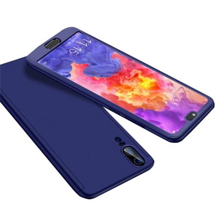 Huawei P20 - Tankevækkende Stilfuldt Floveme Dobbelt Cover Blå