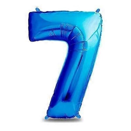 1 st Blå 7-årsdag Ballong - 81 cm Sifferballong - Pojkes Födelsedagsdekorationskit - Grattis på födelsedagen Dekoration - Grattis på födelsedagen 