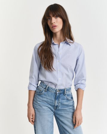GANT Damen Regular Fit Classic Popeline Bluse mit Streifen (38)