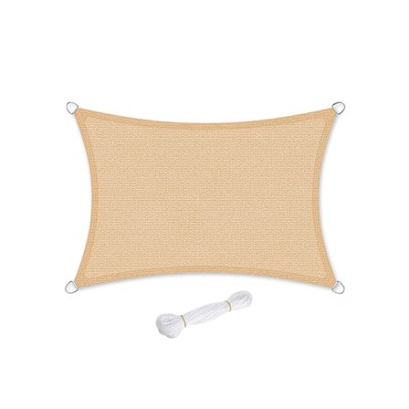 3 x 5 m HDPE solsejl markise solbeskyttelse UV-beskyttelse åndbar, gul