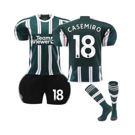 (2023/24 Manchester United Borta #18 Casemiro set 10# Green Coffee 10x10cm