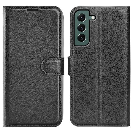 Samsung Galaxy S23 Plus Fodral Litchi Läder Svart