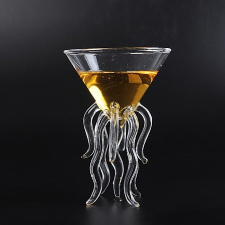 Bläckfisk Cocktail Glas Transparent Bläckfisk Forma Glas Kopp Manet Kopp